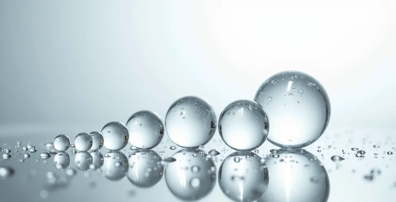 Visualisierung verschiedener Hyaluronsäure-Molekülgrößen in den Hautschichten