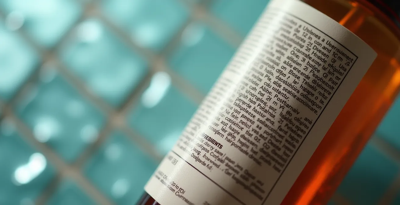 Makroaufnahme eines Produktetiketts mit INCI-Liste