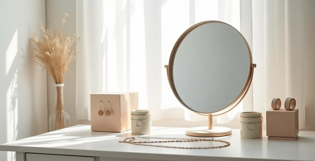 Harmonische Abstimmung von Ohrringen und Accessoires